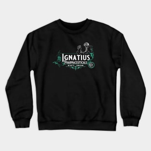 Ignatius Pharmaceuticals Shirt - White Text Crewneck Sweatshirt